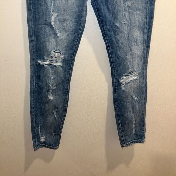Current/Elliott The Stiletto Shredded Skinny Jeans Size 28 Blue Denim Womens - Picture 3 of 10